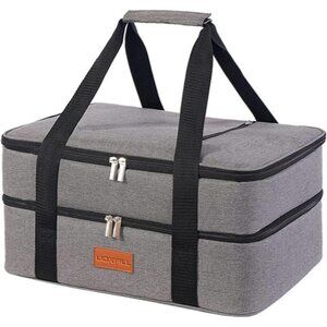 Lunch Bag Insulated Thermal FoodCarrier Insulated Double Decker CasseroleCarrier